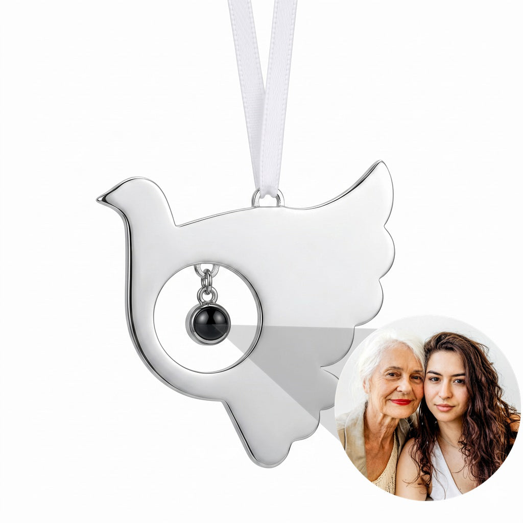 Personalized Dove Photo Projection Ornament