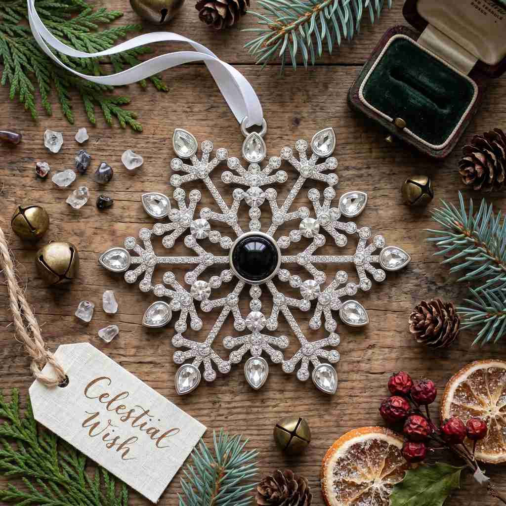 Personalized Crystals Snowflake Photo Projection Ornament