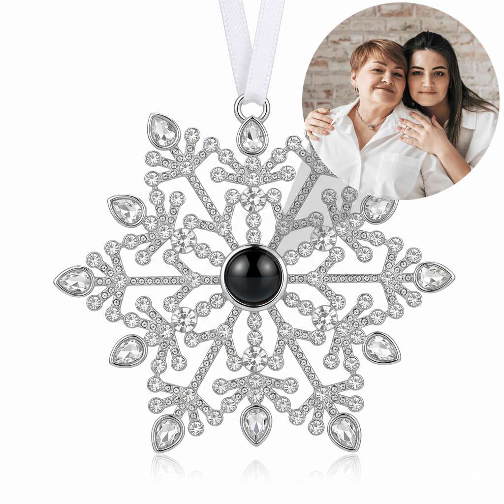 Personalized Crystals Snowflake Photo Projection Ornament