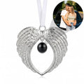 Personalized Heart Angel Wing Photo Projection Ornament