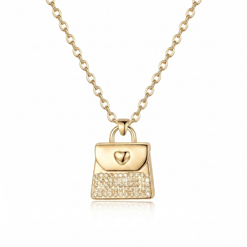 Gold Personalized Engravable Handbag Necklace