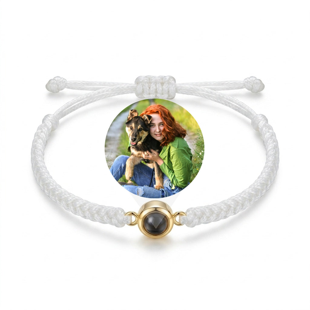 Personalized Hand Braided Rope Photo Projection Bracelet