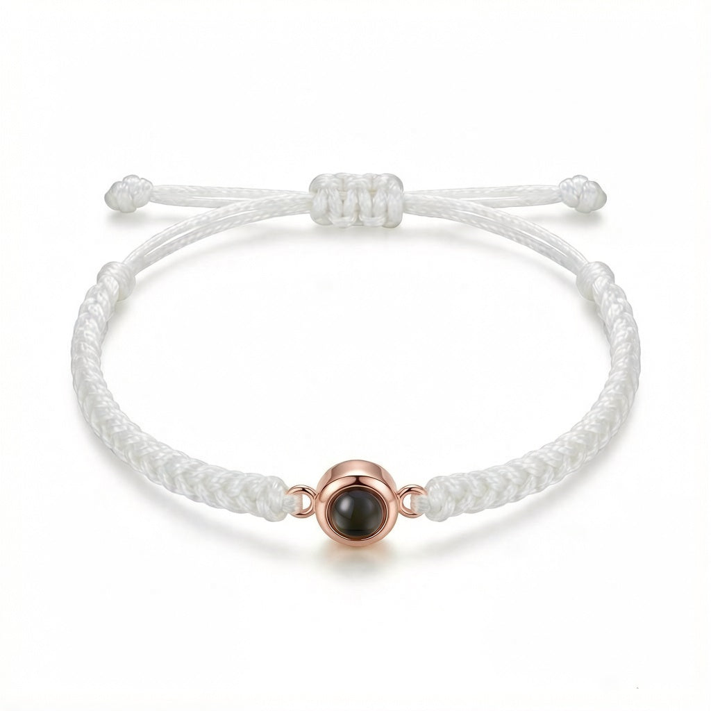 Personalized Hand Braided Rope Photo Projection Bracelet