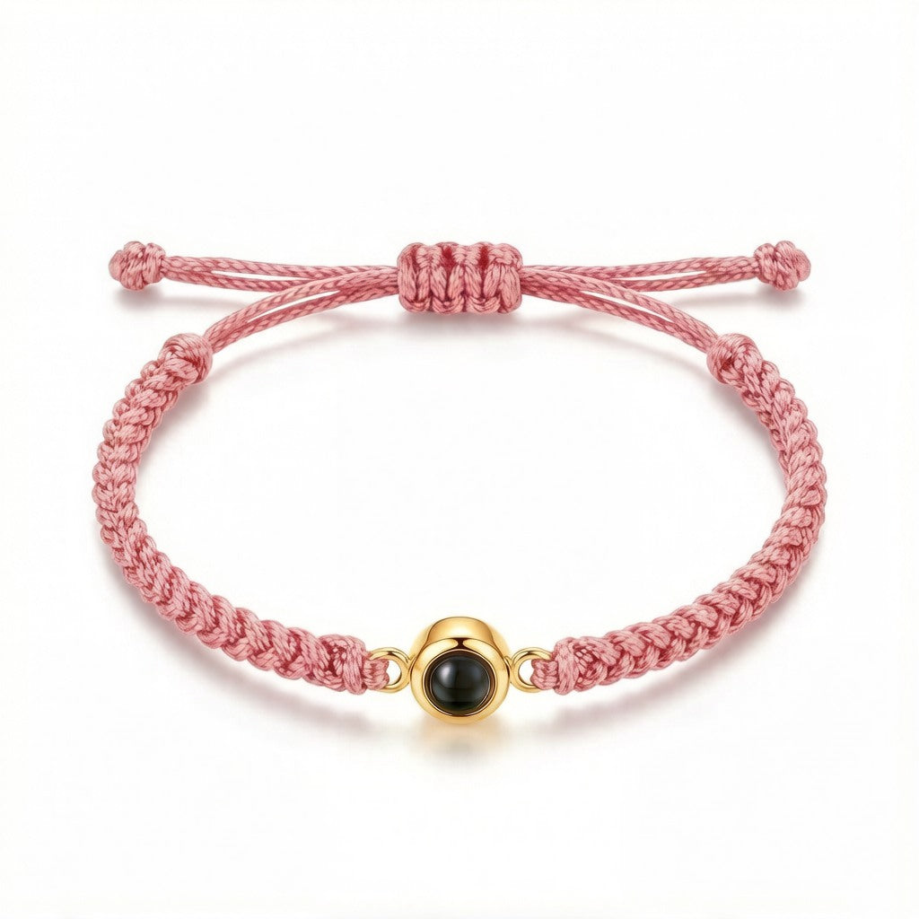 Personalized Hand Braided Rope Photo Projection Bracelet