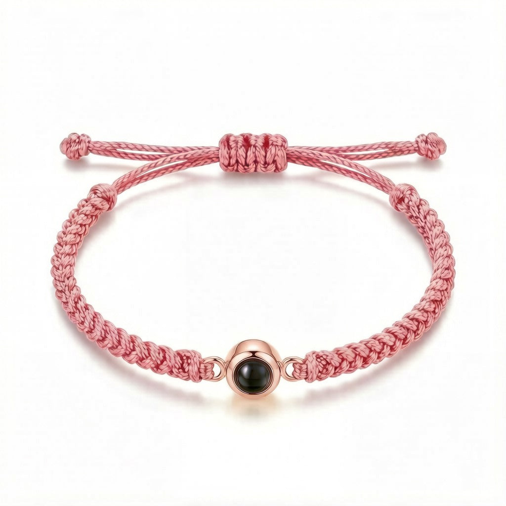 Personalized Hand Braided Rope Photo Projection Bracelet