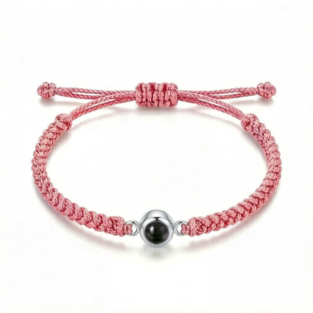 Personalized Hand Braided Rope Photo Projection Bracelet