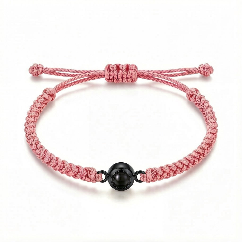 Personalized Hand Braided Rope Photo Projection Bracelet