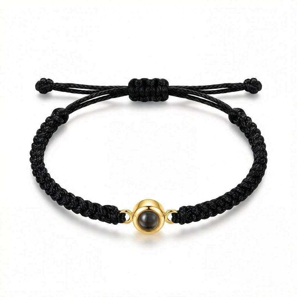 Personalized Hand Braided Rope Photo Projection Bracelet