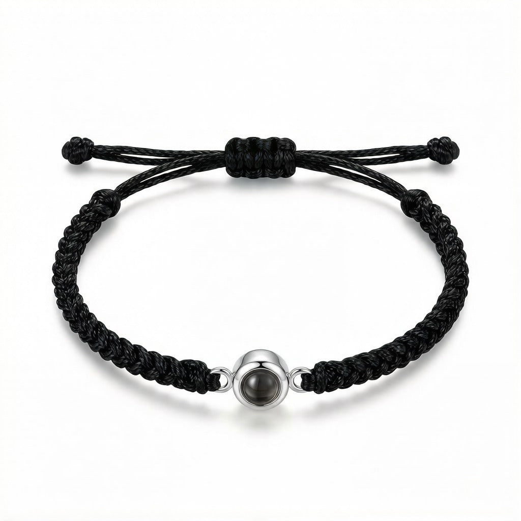 Personalized Hand Braided Rope Photo Projection Bracelet