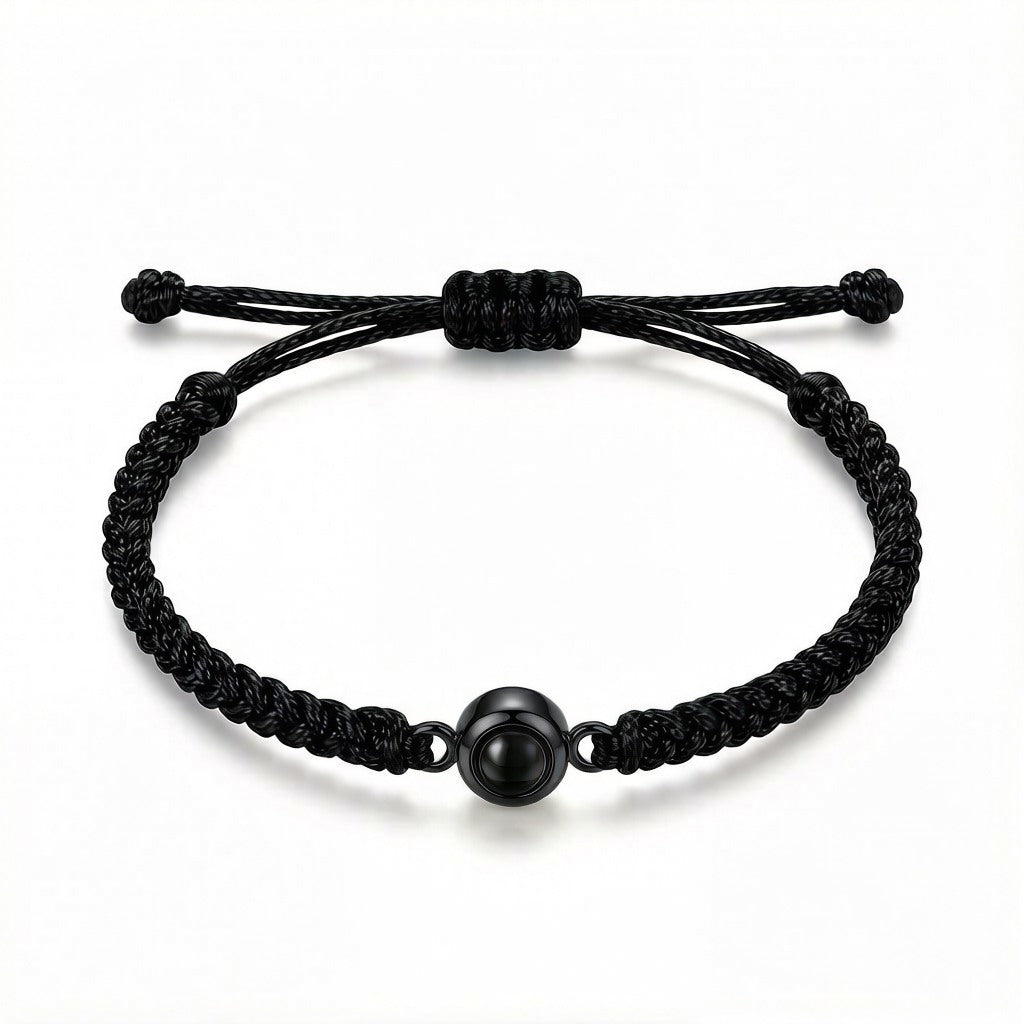 Personalized Hand Braided Rope Photo Projection Bracelet