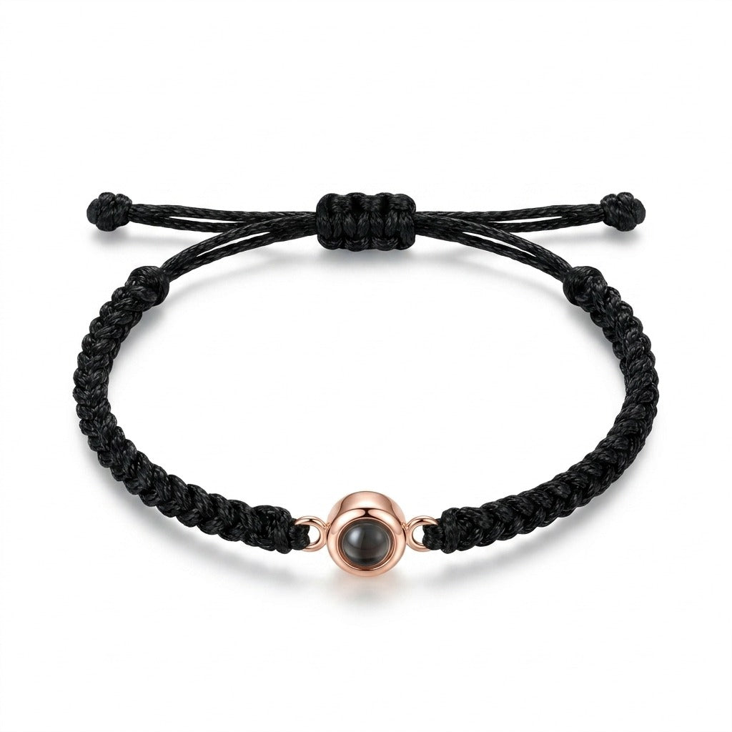 Personalized Hand Braided Rope Photo Projection Bracelet