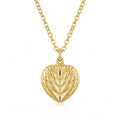 Personalized Wing Heart Photo Locket Necklace - Gold