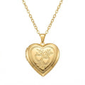 Personalized Intertwined Heart Photo Locket Necklace - Gold