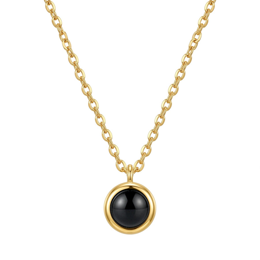 Personalized Circle Photo Projection Necklace - Gold