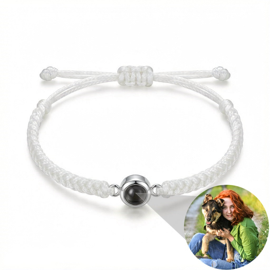 Personalized Hand Braided Rope Photo Projection Bracelet