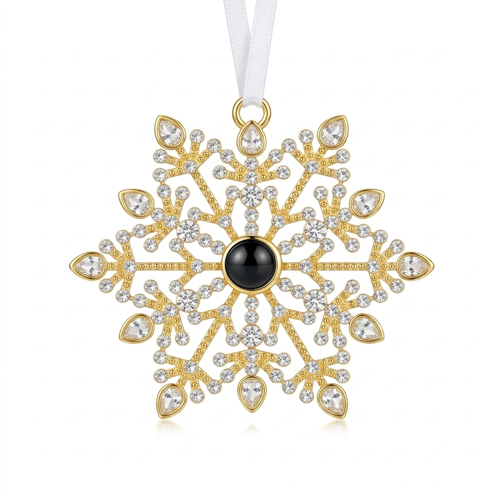 Personalized Crystals Snowflake Photo Projection Ornament