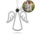 Personalized Angel Photo Projection Ornament - Silver