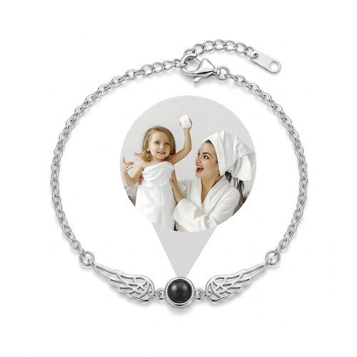 Personalized Angel Wings Photo Projection Bracelet