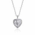 Personalized Angel Wings Secret Heart Locket Necklace With Engraving - Silver