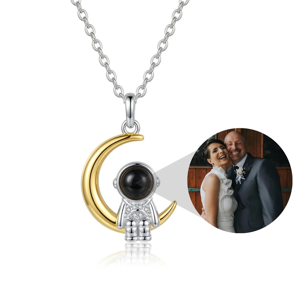 Personalized Astronaut Photo Projection Necklaces