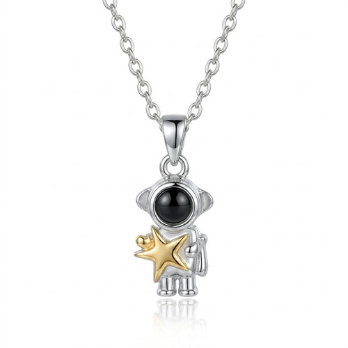Personalized Astronaut Photo Projection Necklaces