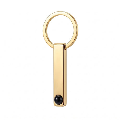 Personalized Bar Photo Projection Keychain - Gold