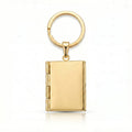 Personalized Book Photo Locket Keychain - Gold