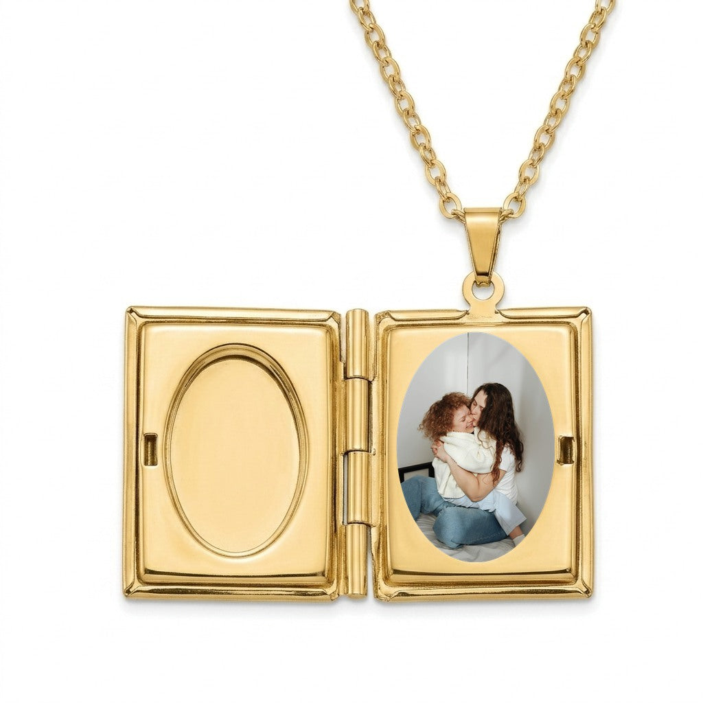 Personalized Book Photo Locket Necklace - Gold1