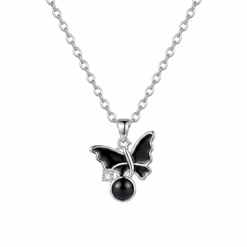 Personalized Butterfly Photo Projection Necklace