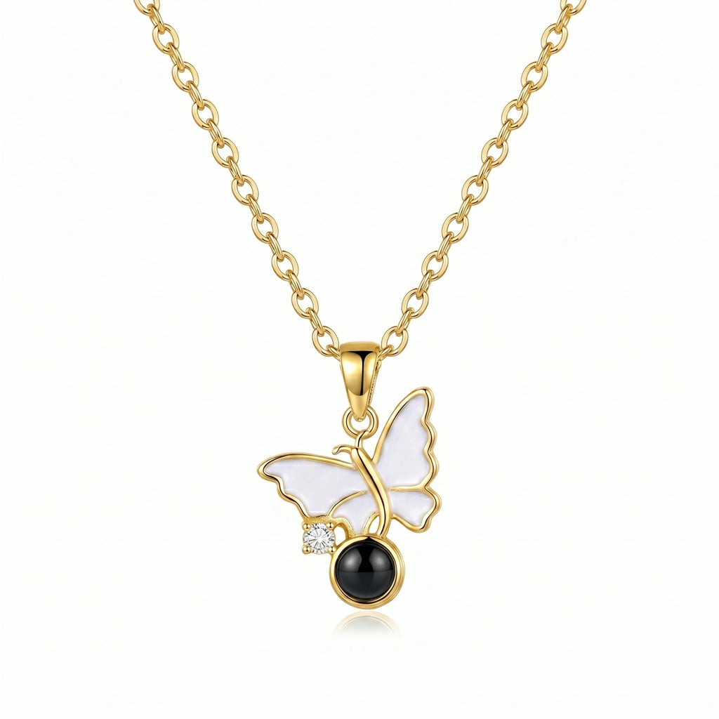 Personalized Butterfly Photo Projection Necklace