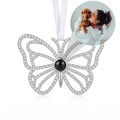 Personalized Butterfly Photo Projection Ornament -Silver