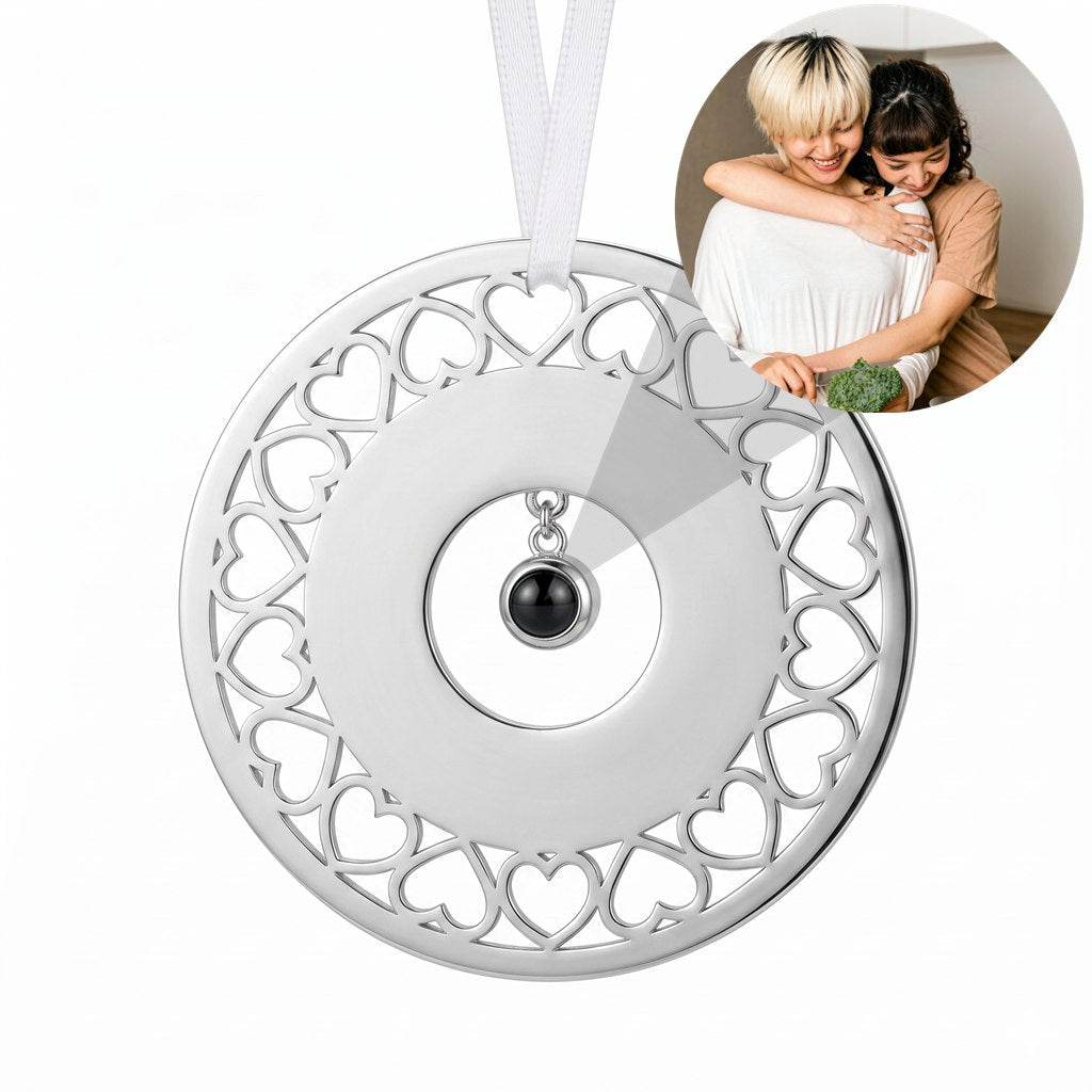Personalized Circular Donut Photo Projection Ornament