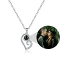 Personalized Couple Photo Projection Necklace - Silver
