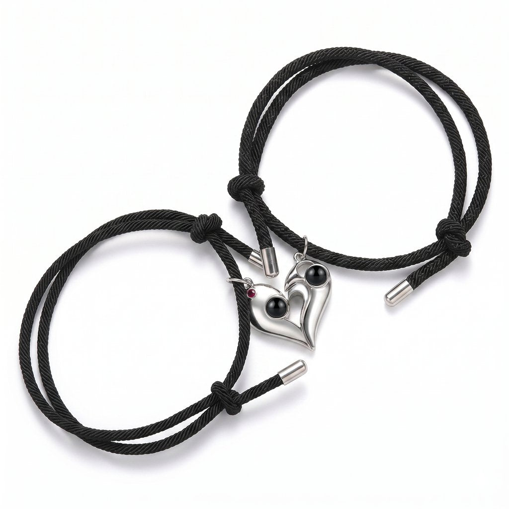 Personalized Couples Heart Photo Projection Bracelet5