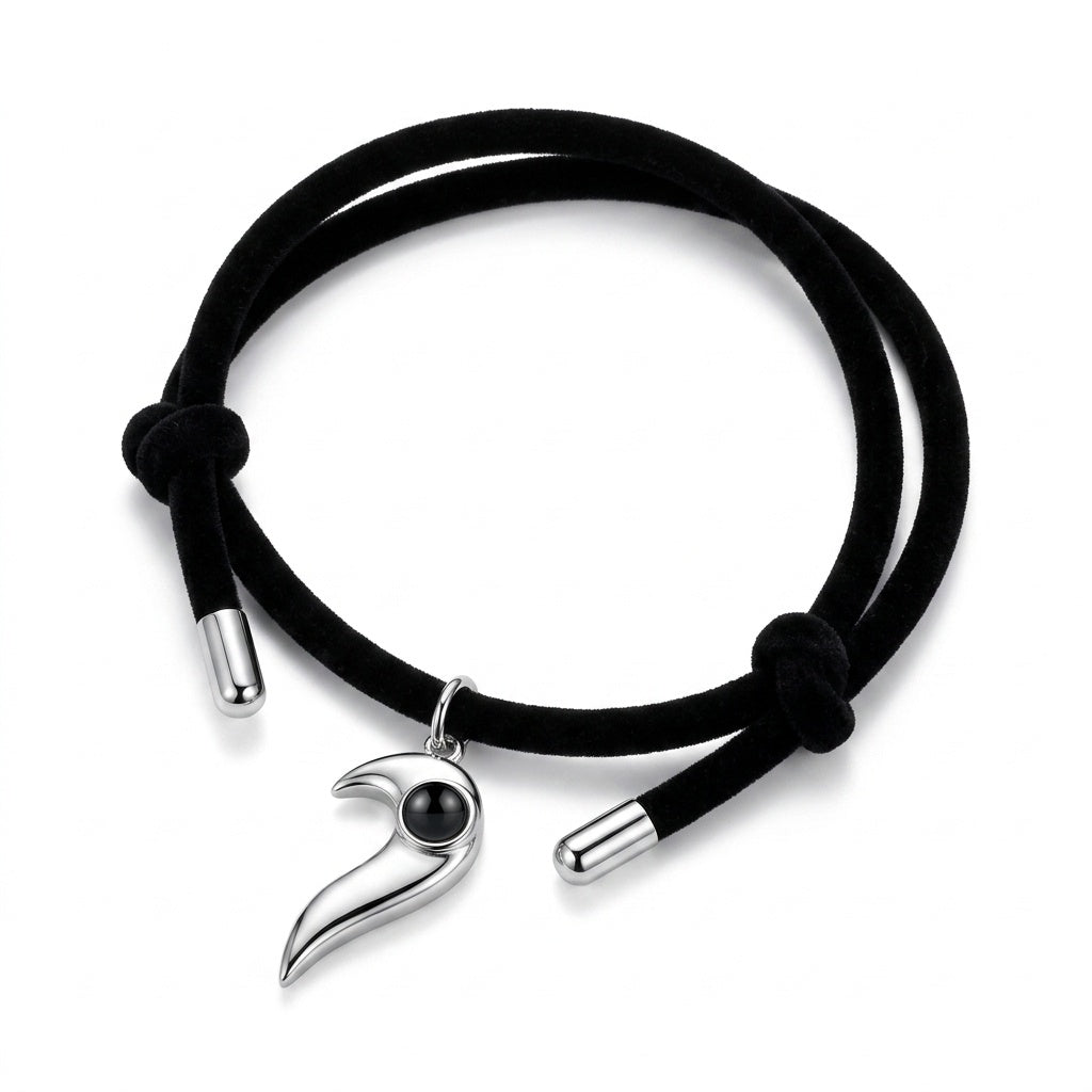 Personalized Couples Heart Photo Projection Bracelet - Male2