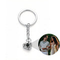 Personalized Crystal Heart Photo Projection Keychain - Silver