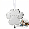 Personalized Dog Paw Print Photo Projection Ornament