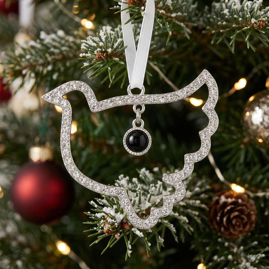 Personalized Dove Photo Projection Ornament - Silver1