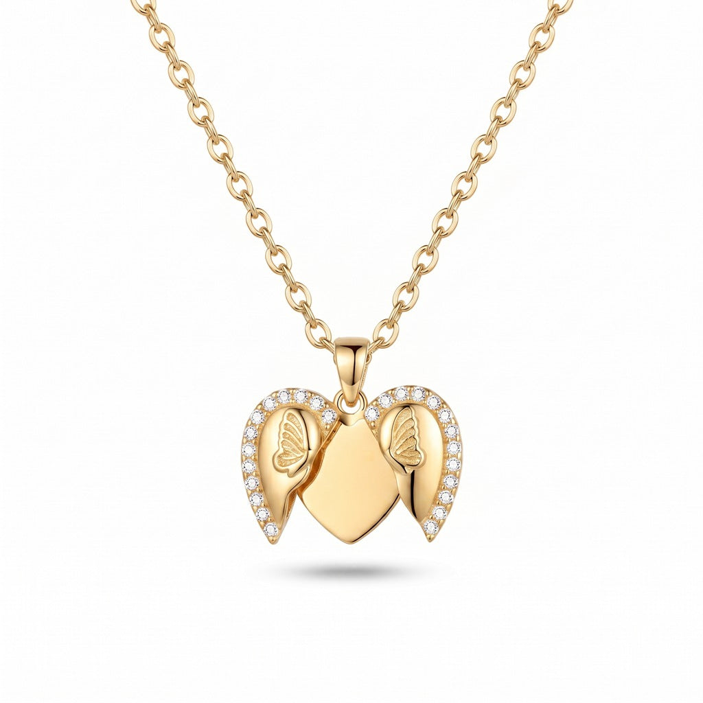 Personalized Engravable Butterfly Heart Necklace1
