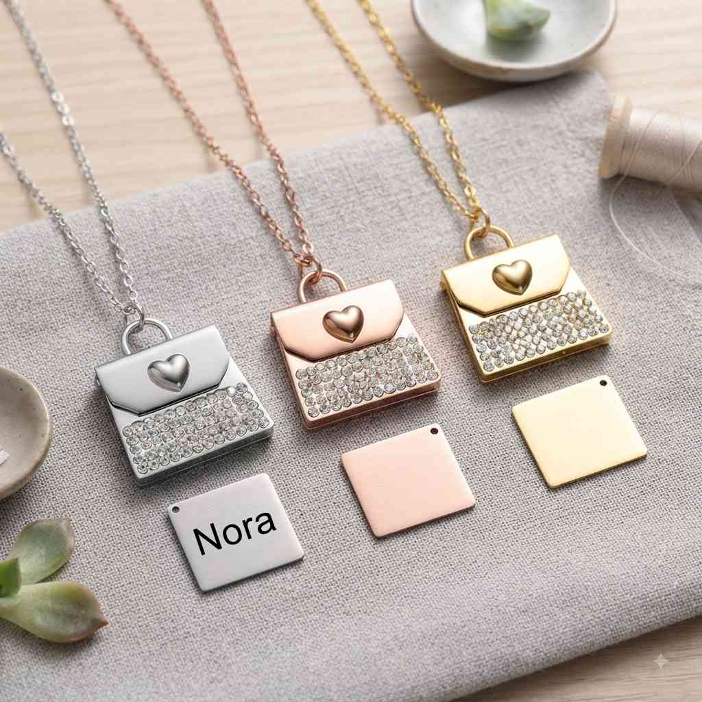 Personalized Engravable Handbag Necklace