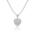 Personalized Engravable Opening Angel Wings Heart Necklace - Silver