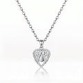 Personalized Engravable Opening Angel Wings Necklace - Silver