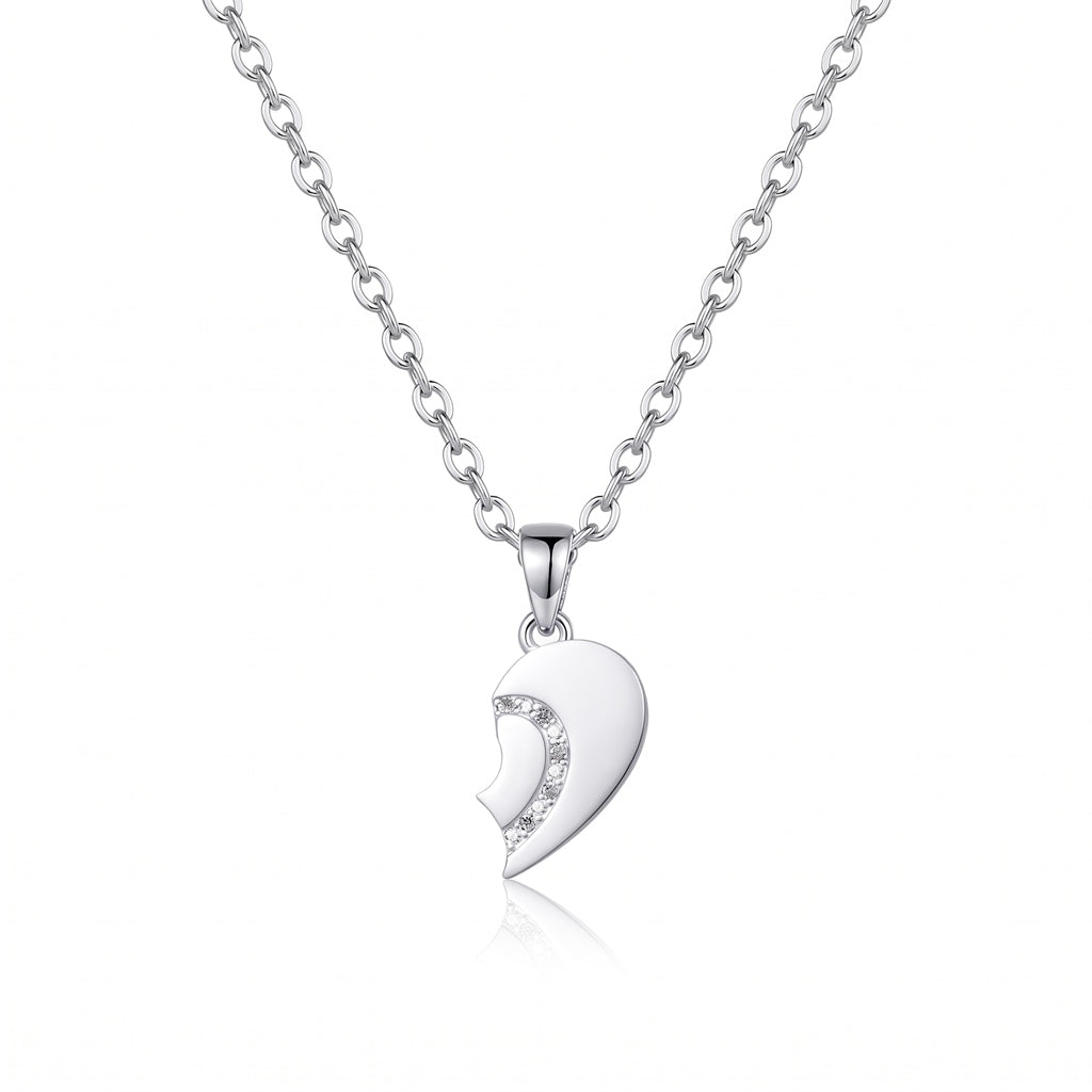 Personalized Engravable Split-Heart Couple Necklace