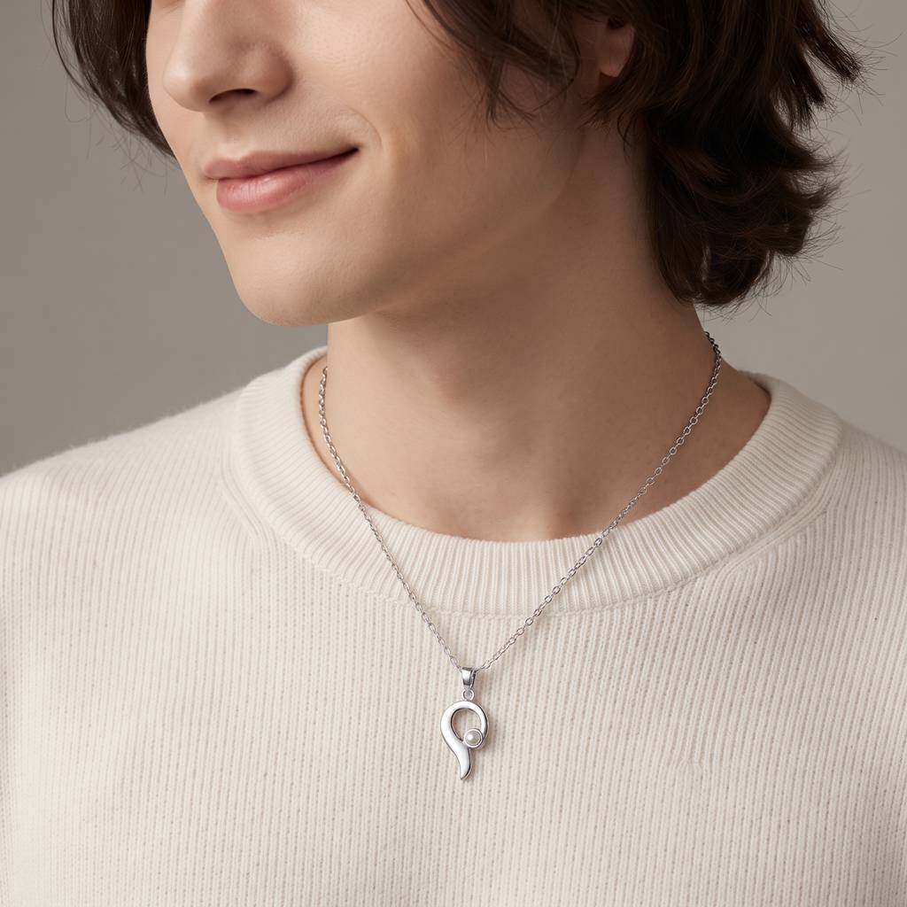 Personalized Engravable Split-Heart Couple Necklace - Silver3