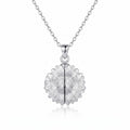 Personalized Engravable Sunflower Locket Necklace - Silver