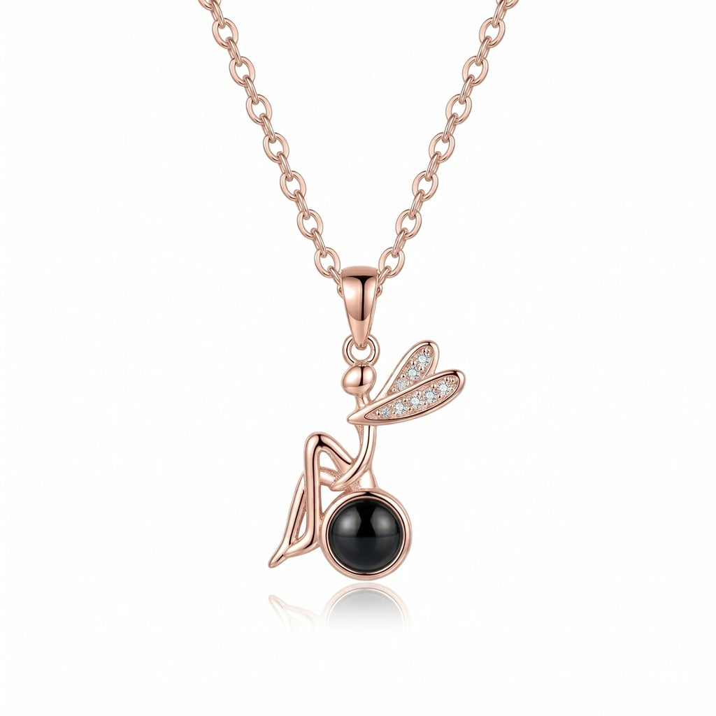 Personalized Fairy Photo Projection Necklace - Rose Gold