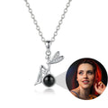 Personalized Fairy Photo Projection Necklace - Silver