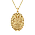 Personalized Filigree Starburst Photo Locket Necklace - Gold
