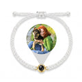 Personalized Hand Braided Rope Photo Projection Bracelet - White And Gold