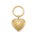 Personalized Heart Photo Locket Keychain - Gold